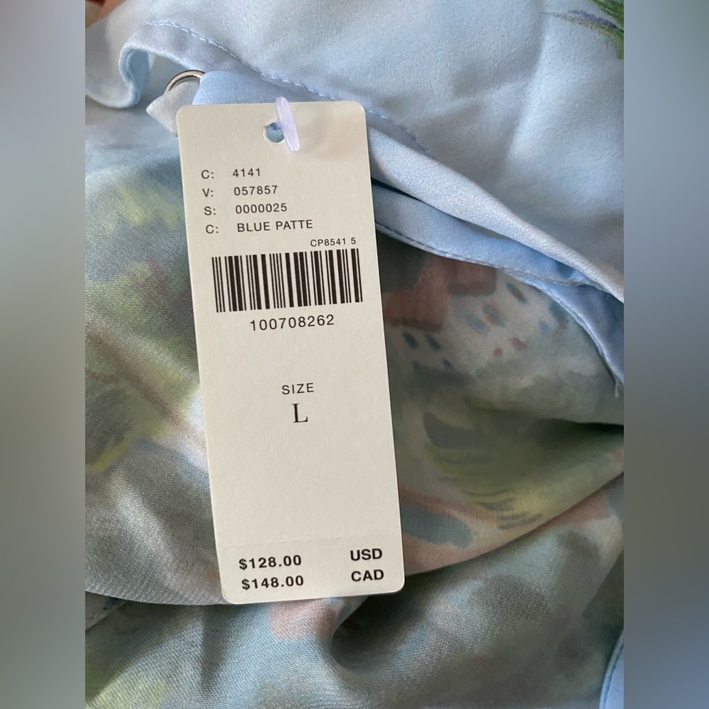 By Anthropologie Sleeveless Silky Slip Midi Dress size L new with tag - Picture 7 of 7